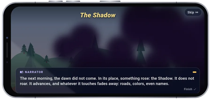 A cut scene of the Shadow