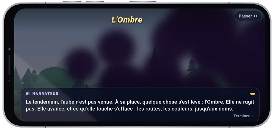 Une cinématique de l'Ombre