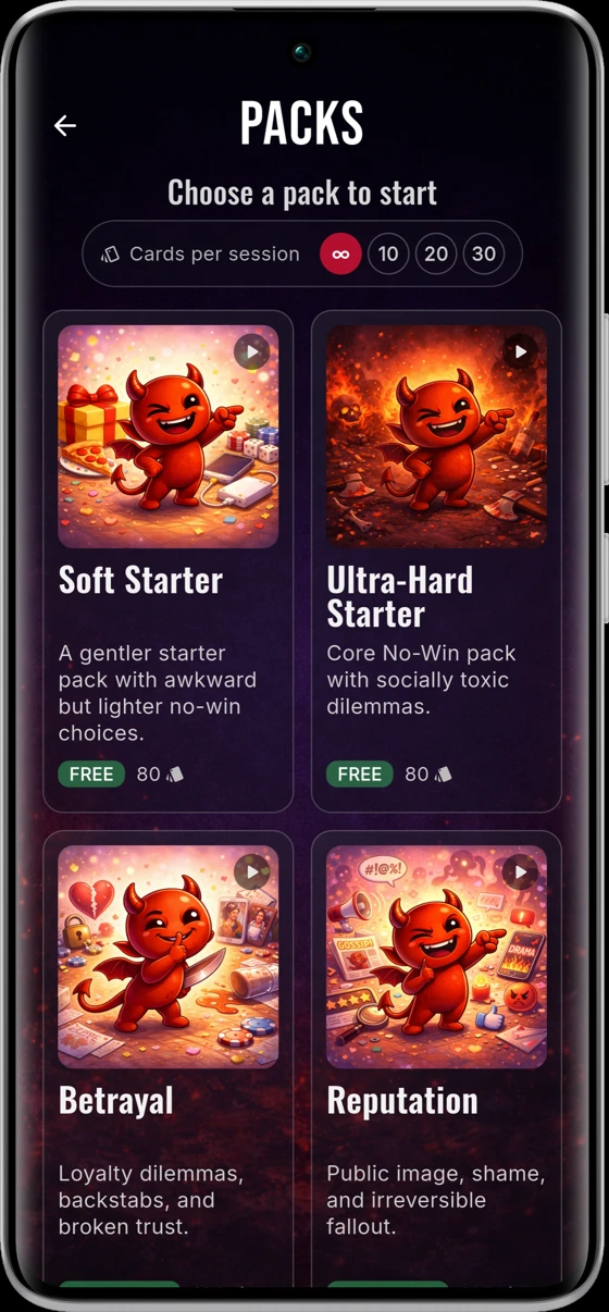 Browse dilemma packs